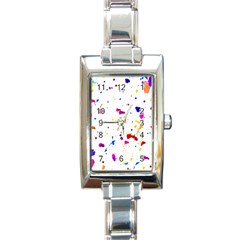 Multicolor Splatter Abstract Print Rectangular Italian Charm Watch by dflcprints