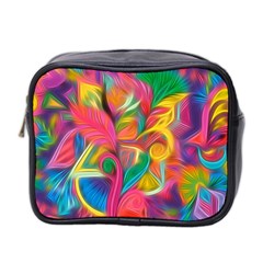 Colorful Floral Abstract Painting Mini Travel Toiletry Bag (two Sides) by KirstenStar