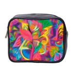 Colorful Floral Abstract Painting Mini Travel Toiletry Bag (Two Sides) Front