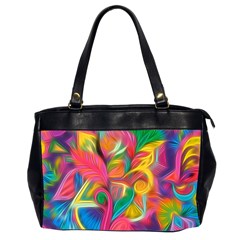 Colorful Floral Abstract Painting Oversize Office Handbag (two Sides) by KirstenStar