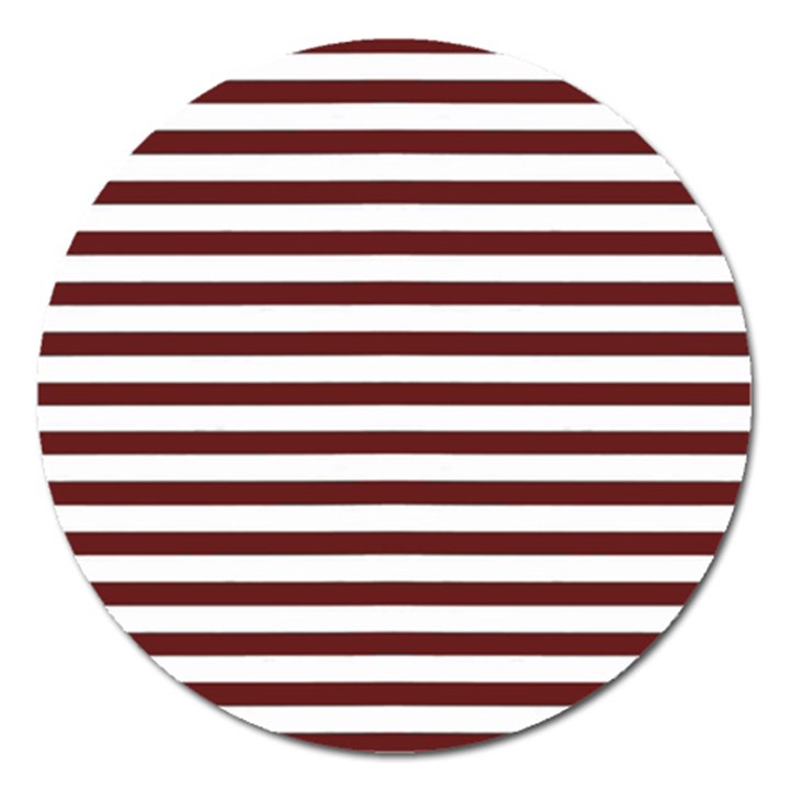 Marsala Stripes Magnet 5  (Round)