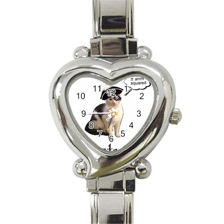 Pi-rate Cat Heart Italian Charm Watch 