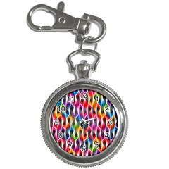 Rainbow Psychedelic Waves Key Chain Watch by KirstenStar