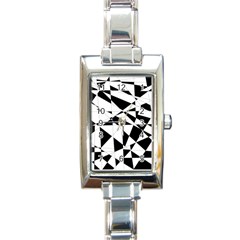 Shattered Life In Black & White Rectangular Italian Charm Watch by StuffOrSomething