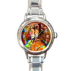 Robot Connection Round Italian Charm Watch by icarusismartdesigns