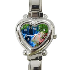 Fountain Of Youth Heart Italian Charm Watch  by icarusismartdesigns