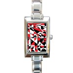 Shattered Life Tricolor Rectangular Italian Charm Watch Front