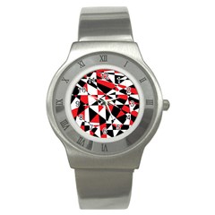 Shattered Life Tricolor Stainless Steel Watch (slim) by StuffOrSomething