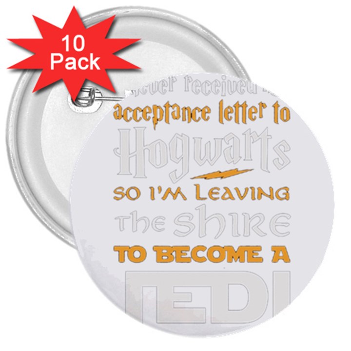 Howarts Letter 3  Button (10 pack)