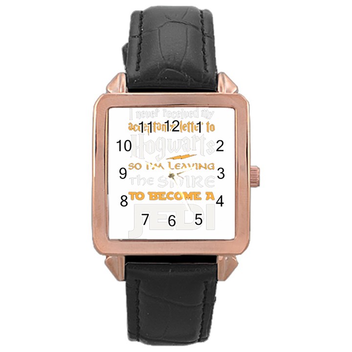 Howarts Letter Rose Gold Leather Watch 