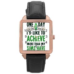 Sims Rose Gold Leather Watch  by empyrie