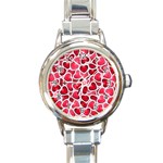 Candy Hearts Round Italian Charm Watch Front