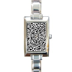 Black And White Blots Rectangular Italian Charm Watch by KirstenStar