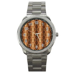 Faux Animal Print Pattern Sport Metal Watches by GardenOfOphir