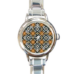 Faux Animal Print Pattern Round Italian Charm Watches by GardenOfOphir