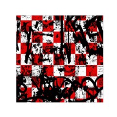 Emo Checker Graffiti Small Satin Scarf (square)  by ArtistRoseanneJones