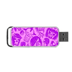 Purple Skull Sketches Portable Usb Flash (one Side) by ArtistRoseanneJones