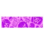 Purple Skull Sketches Satin Scarf (Oblong) Front