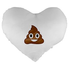 Poop Large 19  Premium Flano Heart Shape Cushions by redcow