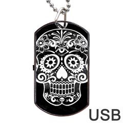 Skull Dog Tag Usb Flash (one Side) by ImpressiveMoments