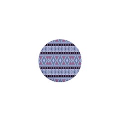 Fancy Tribal Border Pattern Blue 1  Mini Magnets by ImpressiveMoments