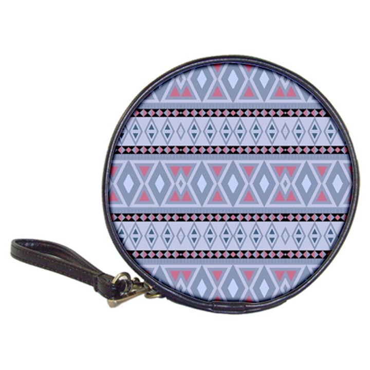 Fancy Tribal Border Pattern Blue Classic 20-CD Wallets