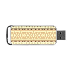 Fancy Tribal Border Pattern Beige Portable Usb Flash (one Side) by ImpressiveMoments