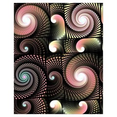 Peach Swirls On Black Drawstring Bag (small) by KirstenStar