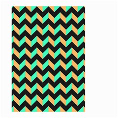 Modern Retro Chevron Patchwork Pattern Small Garden Flag (two Sides) by GardenOfOphir