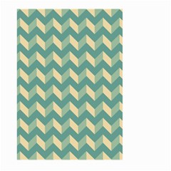 Modern Retro Chevron Patchwork Pattern Large Garden Flag (two Sides) by GardenOfOphir