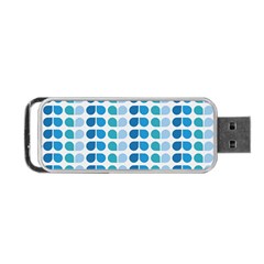 Blue Green Leaf Pattern Portable Usb Flash (two Sides) by GardenOfOphir