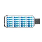 Blue Green Leaf Pattern Portable USB Flash (Two Sides) Front