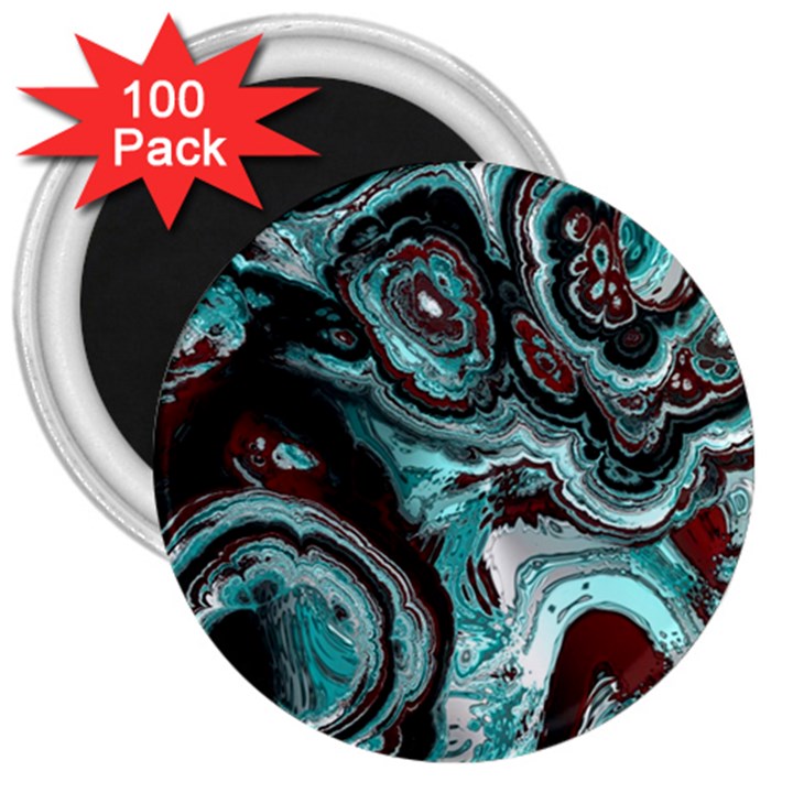 Fractal Marbled 05 3  Magnets (100 pack)