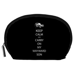 Keep Calm And Carry On My Wayward Son Accessory Pouch (large) by TheFandomWard