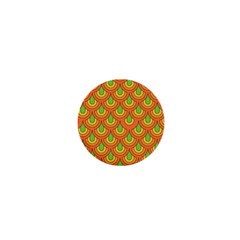 70s Green Orange Pattern 1  Mini Magnets by ImpressiveMoments