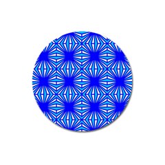 Retro Blue Pattern Magnet 3  (round) by ImpressiveMoments