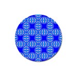 Retro Blue Pattern Magnet 3  (Round) Front