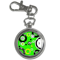 Florescent Green Yellow Abstract  Key Chain Watches by OCDesignss