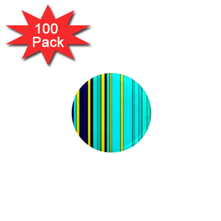 Hot Stripes Aqua 1  Mini Magnets (100 pack) 