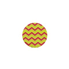 Chevron Yellow Pink 1  Mini Magnets by ImpressiveMoments