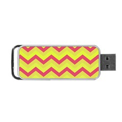 Chevron Yellow Pink Portable Usb Flash (two Sides) by ImpressiveMoments