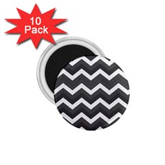 Chevron Dark Gray 1 75  Magnets (10 Pack)  by ImpressiveMoments