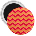 Chevron Peach 3  Magnets Front