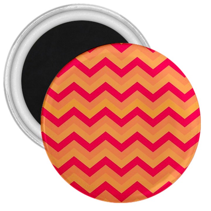 Chevron Peach 3  Magnets