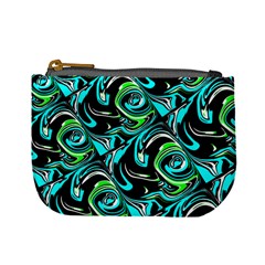 Bright Aqua, Black, And Green Design Mini Coin Purses by digitaldivadesigns