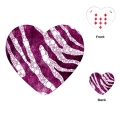 Purple Zebra Print Bling Pattern  Playing Cards (heart)  by OCDesignss