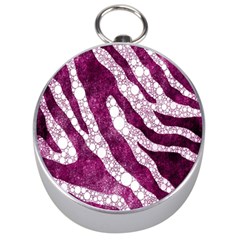 Purple Zebra Print Bling Pattern  Silver Compasses by OCDesignss