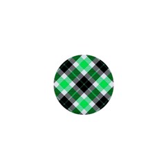 Smart Plaid Green 1  Mini Magnets by ImpressiveMoments