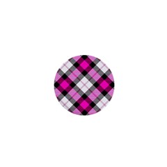 Smart Plaid Hot Pink 1  Mini Magnets by ImpressiveMoments