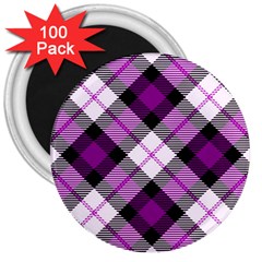 Smart Plaid Purple 3  Magnets (100 Pack) by ImpressiveMoments